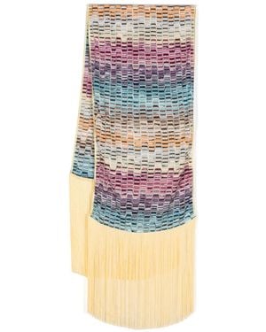 Missoni フリンジ ニットスカーフ - イエロー