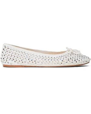 Twinset Rhinestone-Embellished Ballet Flats - White