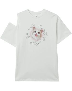 B+ AB Printed T-Shirt - White