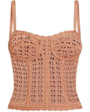 Dolce & Gabbana Crochet-Knit Top - Brown
