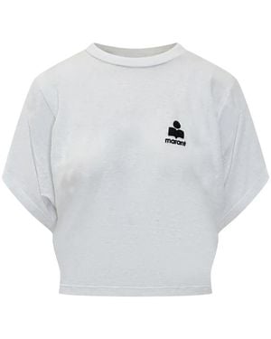 Isabel Marant Kyanzae-Gz Logo-Print T-Shirt - White