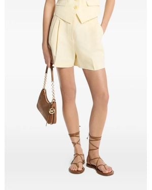 Michael Kors Pleated Linen Short - Natural