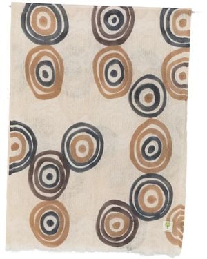 Baobab Fular Deshilachado Con Círculo Estampado - Blanco