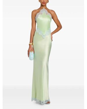 retroféte Robe Everly Bordée De Dentelle - Green