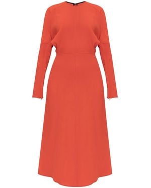 Victoria Beckham Robe En Laine Mélangée - Red