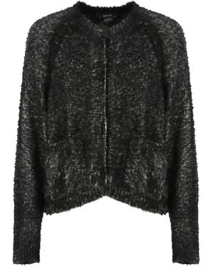 Avant Toi Bouclé-Knit Cardigan - Black