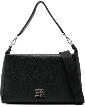 ERMANNO FIRENZE Small Victoria Logo-Plaque Shoulder Bag - Black