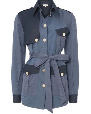 Temperley London Victory Buttoned Belted Jacket - Blue