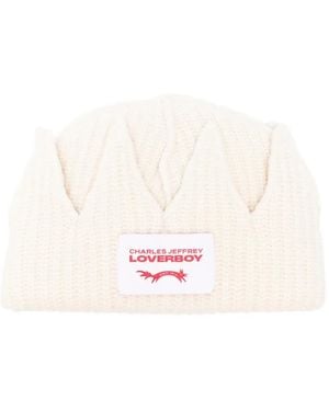 Charles Jeffrey Crown Beanie - White