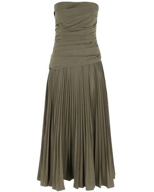 Jonathan Simkhai Aria Pleated Strapless Dress - Green
