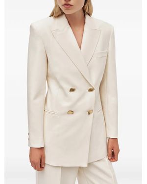 Aje. Vortex Double-Breasted Peak-Lapels Blazer - White
