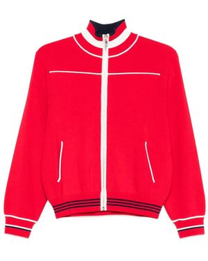 Maje Zip-Up Cardigan - Red