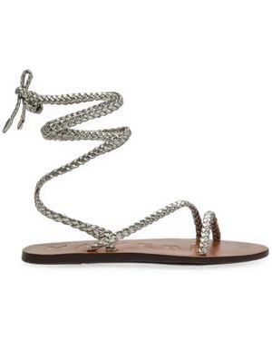 Manebí Braided Tie-Fastening Sandals - White