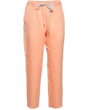 Barba Napoli Pantalon À Taille À Lien De Resserrage - Orange