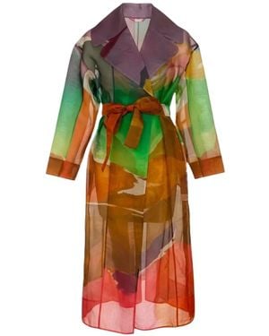 Ulla Johnson Abrigo Novalie Estampado - Blanco