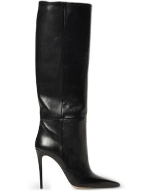 Anna F. Pointed-Toe Stiletto-Heel Boots - Black