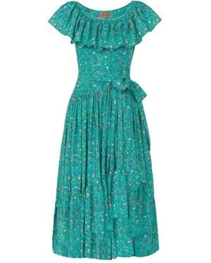 LHD Ruffled Jungle Island Dress - Green