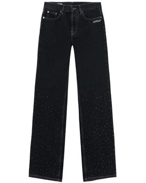 Off-White c/o Virgil Abloh X Swarovski ビジュートリム ジーンズ - ブラック