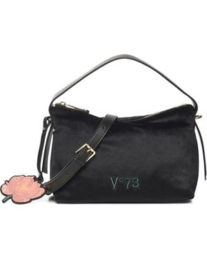 V73 Isabella Flower-detail Shoulder Bag - ブラック