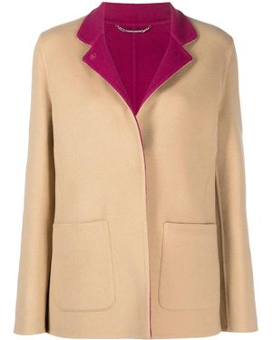 Alberta Ferretti Short Reversible Virgin Wool-Blend Coat - Pink