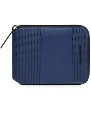 Piquadro Mesh-Panelled Zip-Around Wallet - Blue