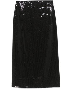 Peserico Sequinned Maxi Straight Skirt - Black