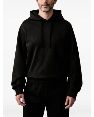 ARMANI EXCHANGE Logo-Jacquard Hoodie - Black