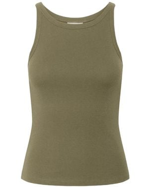 Gestuz Drewgz Ribbed-Knit Tank Top - Green