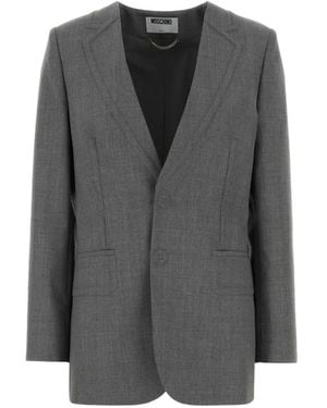 Moschino Lapel Blazer - Grey