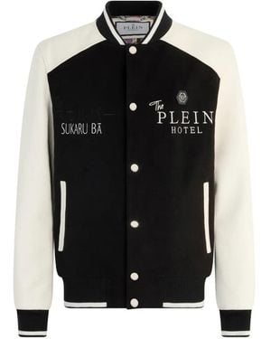 Philipp Plein Rear-Dragon-Detail Bomber Jacket - Black