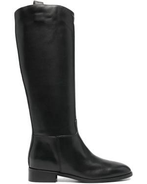 Julie Dee Block-Heel Boots - Black