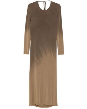 Uma Wang Long-Sleeved Maxi Dress - Natural