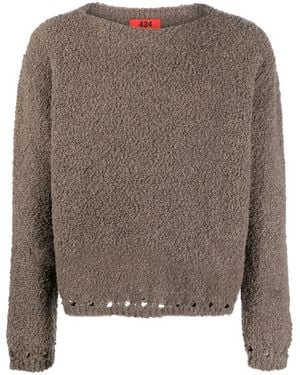 424 Fleecepullover Mit Cut-Outs - Braun