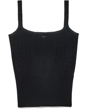 JW Anderson Pointelle-Knit Tank Top - Black