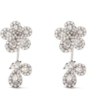 David Morris 18kt 'Le Jardin' Weißgoldohrringe mit Diamanten - Mettallic