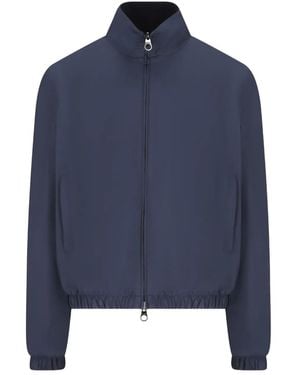 Loro Piana Stand-Up Collar Zip-Front Jacket - Blue