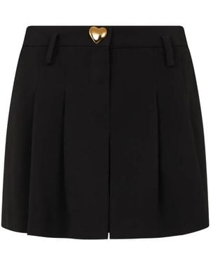 Moschino Heart-Button Pleated Shorts - Black