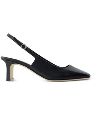 Aeyde Liza Square-Toe Leather Pumps - Black