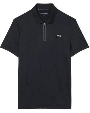 Lacoste Ultra Dry Jacquard Crocodile Tennis Polo Shirt - Black