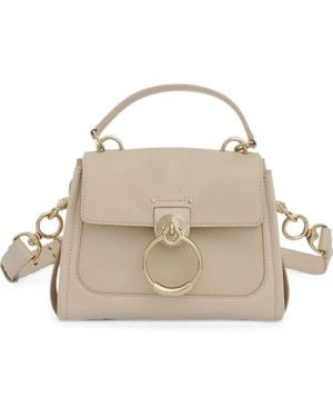 Chloé Mini Tess Leather Cross Body Bag - Metallic