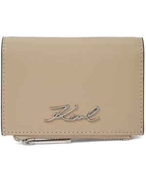 KARL LAGERFELD K/Signature Bifold Wallet - Natural