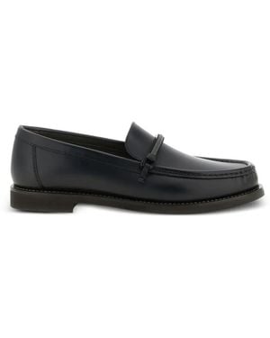 Brunello Cucinelli Monili-Chain Leather Loafers - Black