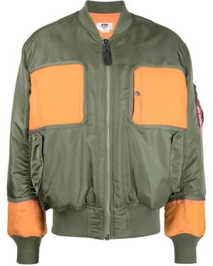 Junya Watanabe Colour-Block Panelled Bomber Jacket - Green