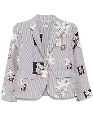 Thom Browne Striped Blazer - Grey