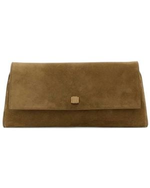 KHAITE Audrey Suede Clutch Bag - Brown