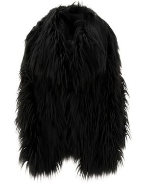 BB COUTURE Long-Pile Faux-Fur Coat - Black