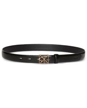 Calvin Klein Logo Square-Buckle Belt - White