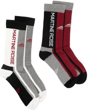 Martine Rose Logo-Detail Panelled Socks - Red