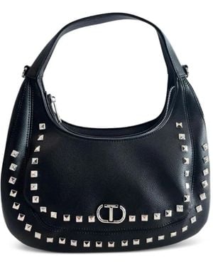 Twinset Stud-Embellished Shoulder Bag - Blue