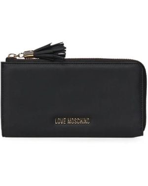 Love Moschino Tassel-Detail Logo-Plaque Wallet - Black